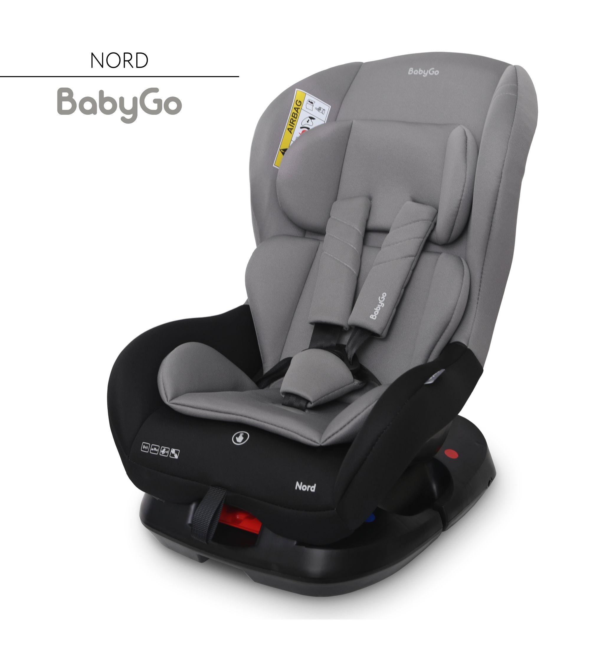 Автокресло BabyGo Nord 0+/1 (0-18 кг) серый - фото 1