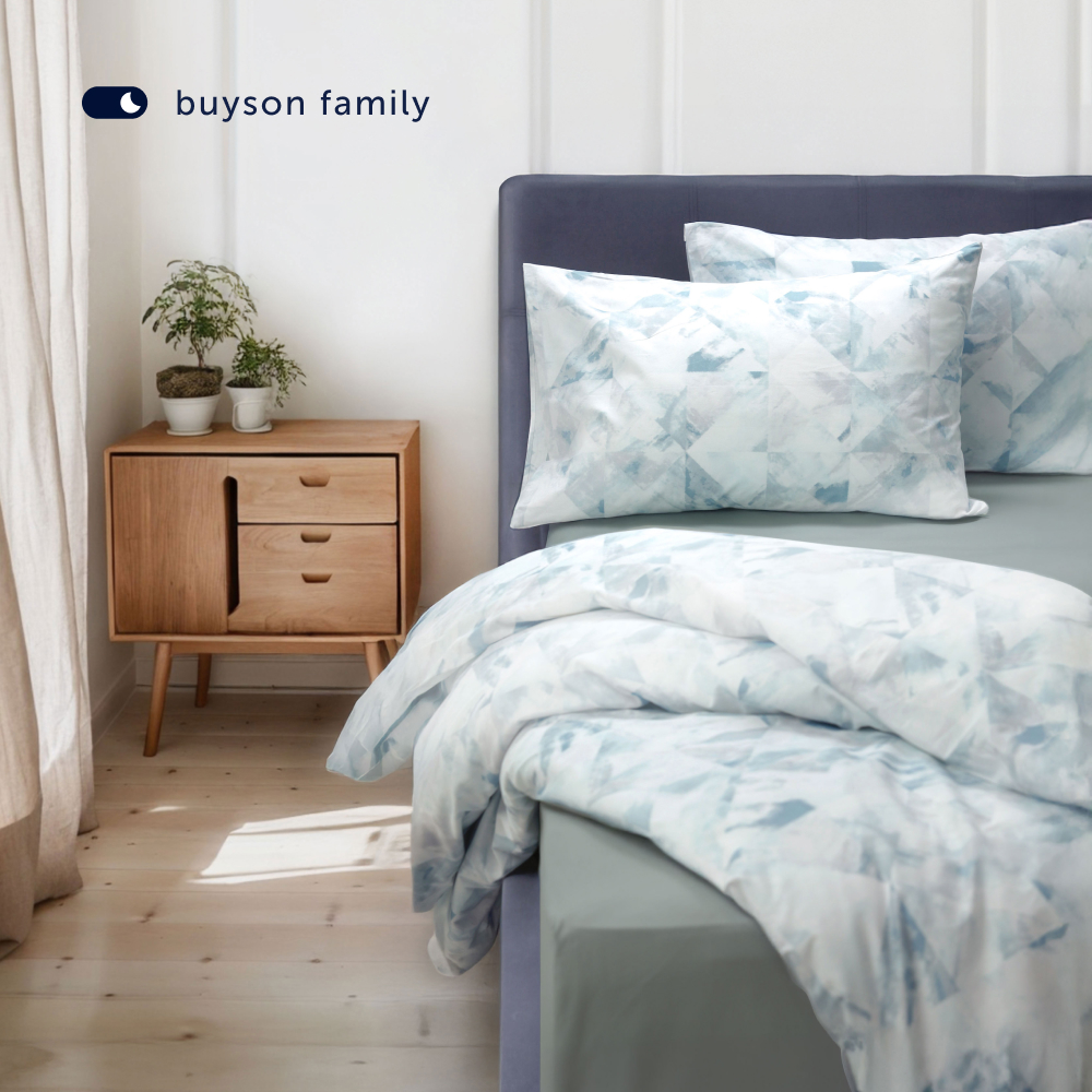 Комплект постельного белья 1,5-спальный buyson BuyMirage хлопковый сатин цвет Wind - фото 14