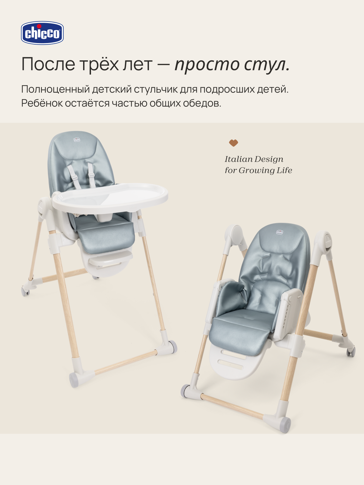 Стульчик для кормления Chicco Polly Armonia голубой - фото 17