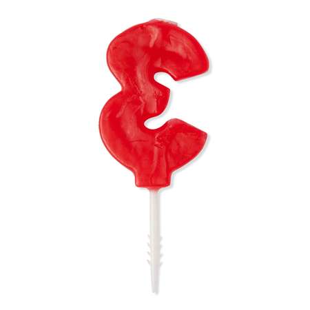 Свеча-цифра 3 Value Шарик 4,5см