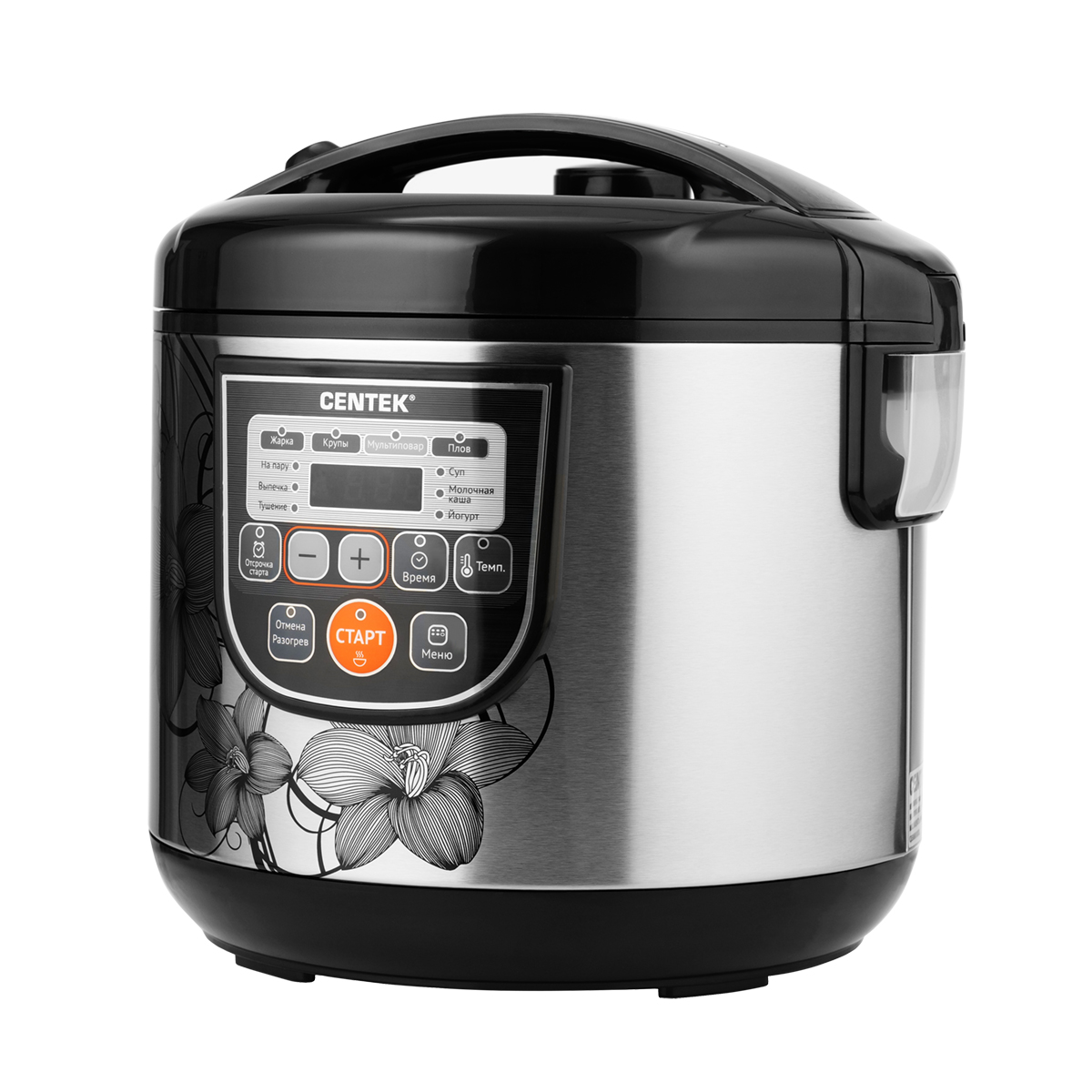 Мультиварка CENTEK CT-1498 чёрный/сталь 700Вт 5.0л 10 программ +28 программ Мультишеф - фото 2