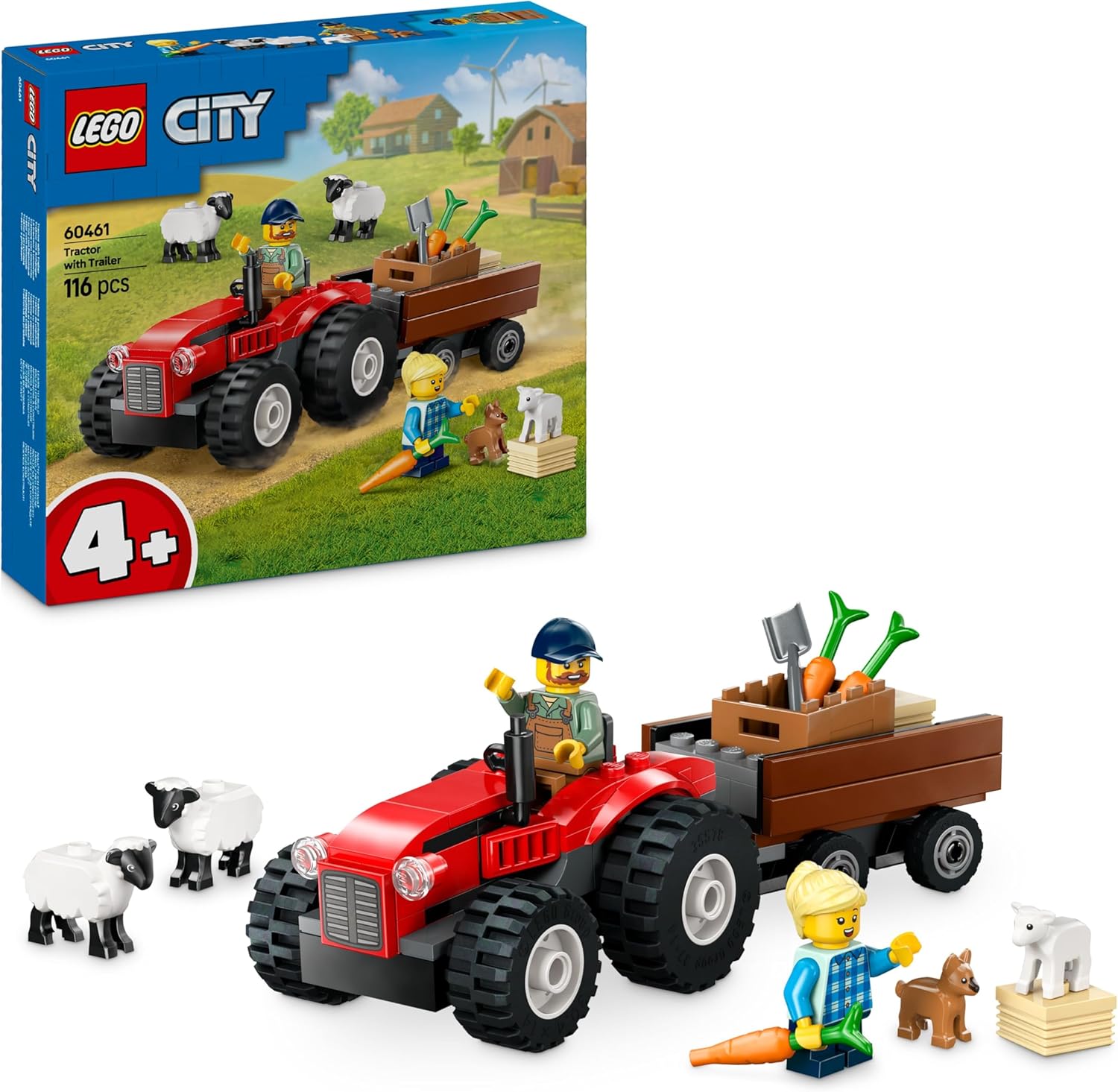 Конструктор LEGO City Фермерский трактор с прицепом 116 дет. - фото 1