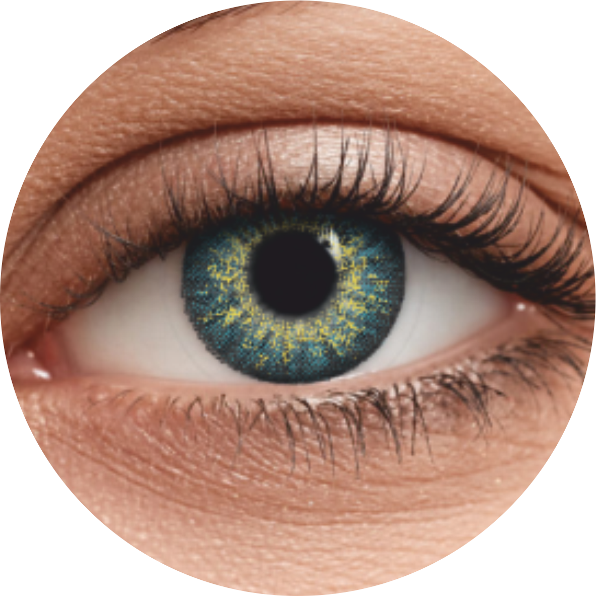 Цветные контактные линзы OKVision Fusion monthly R 8.6 -3.50 цвет Azure 2 шт 1 месяц - фото 2