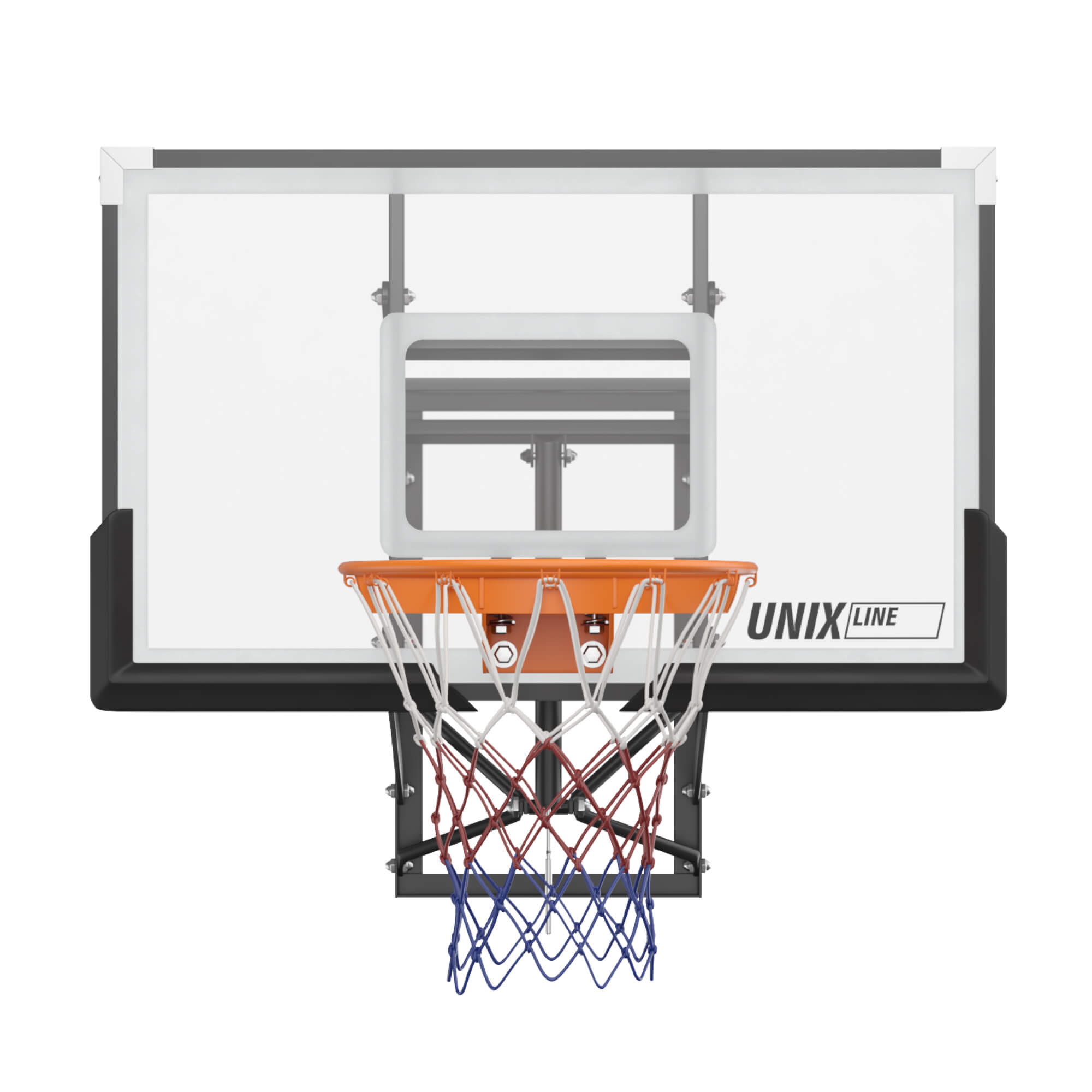 Баскетбольный щит UNIX line из поликарбоната в стальной раме B-Backboard-PC размер щита диаметр кольца R45 - фото 12