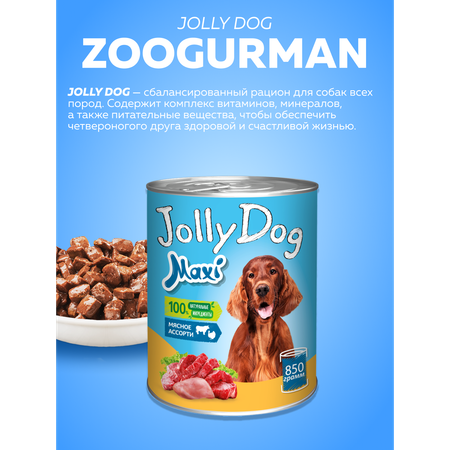 Корм влажный Зоогурман Jolly Dog Индейка с уткой 970 гр х 6 шт.