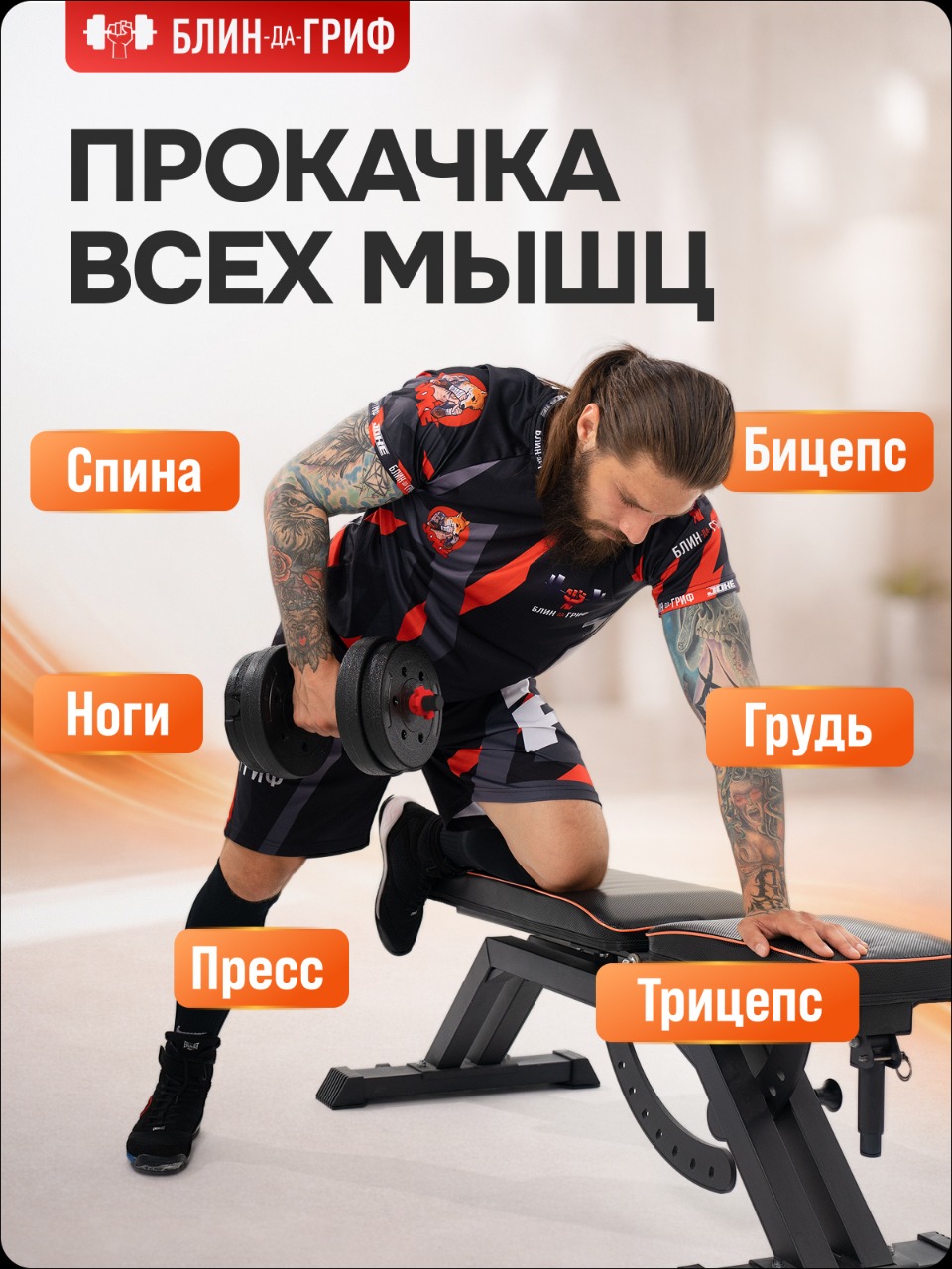 Набор блинов с грифом БлинДаГриф Гантель 3кг 2шт - фото 8