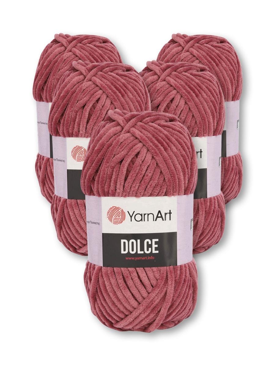 Пряжа для вязания YarnArt Dolce 100 гр 120 м микрополиэстер пушистая плюшевая 5 мотков 751 пыльный кедр - фото 3