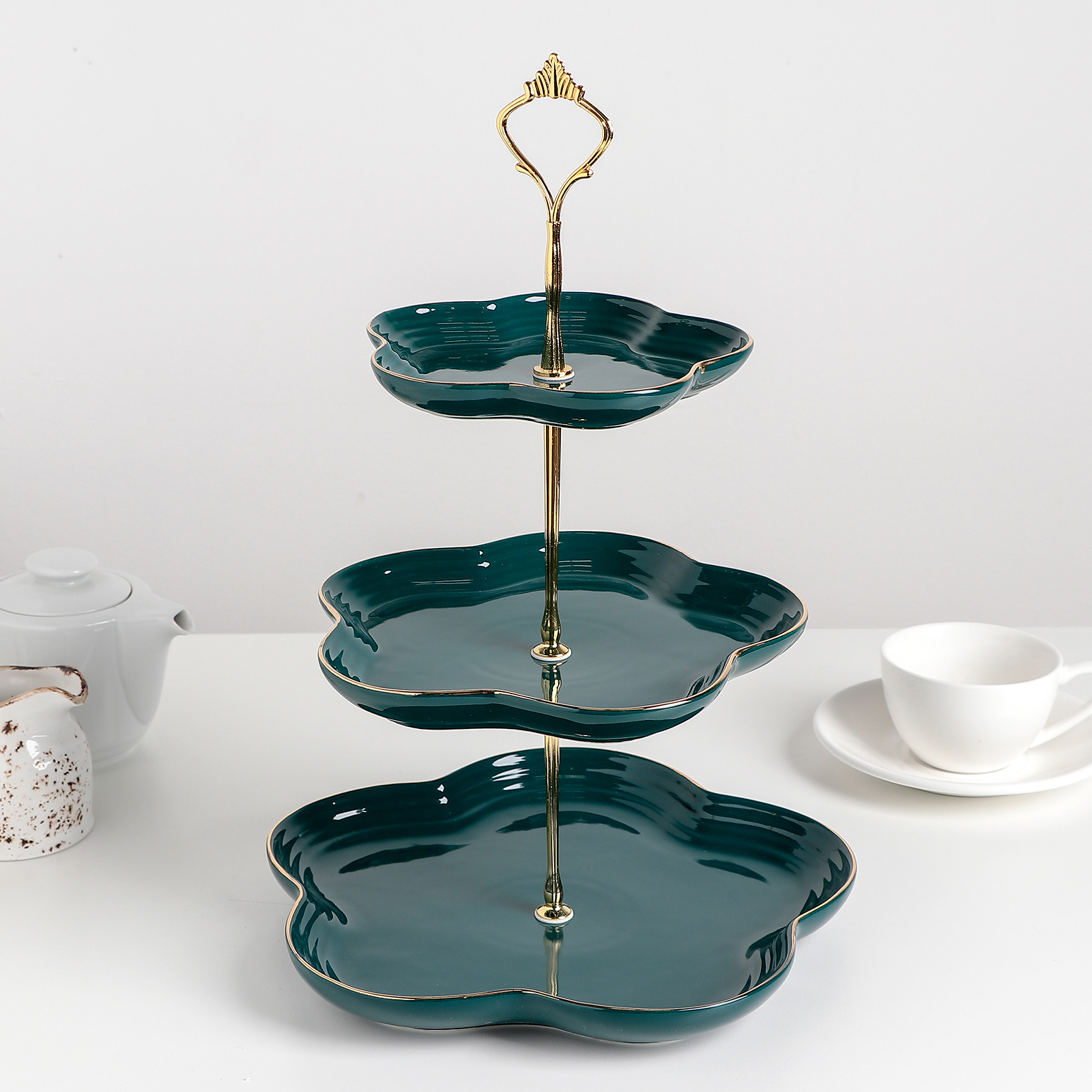 Блюдо 3-х ярусное Sima-Land «Изумруд» - фото 1