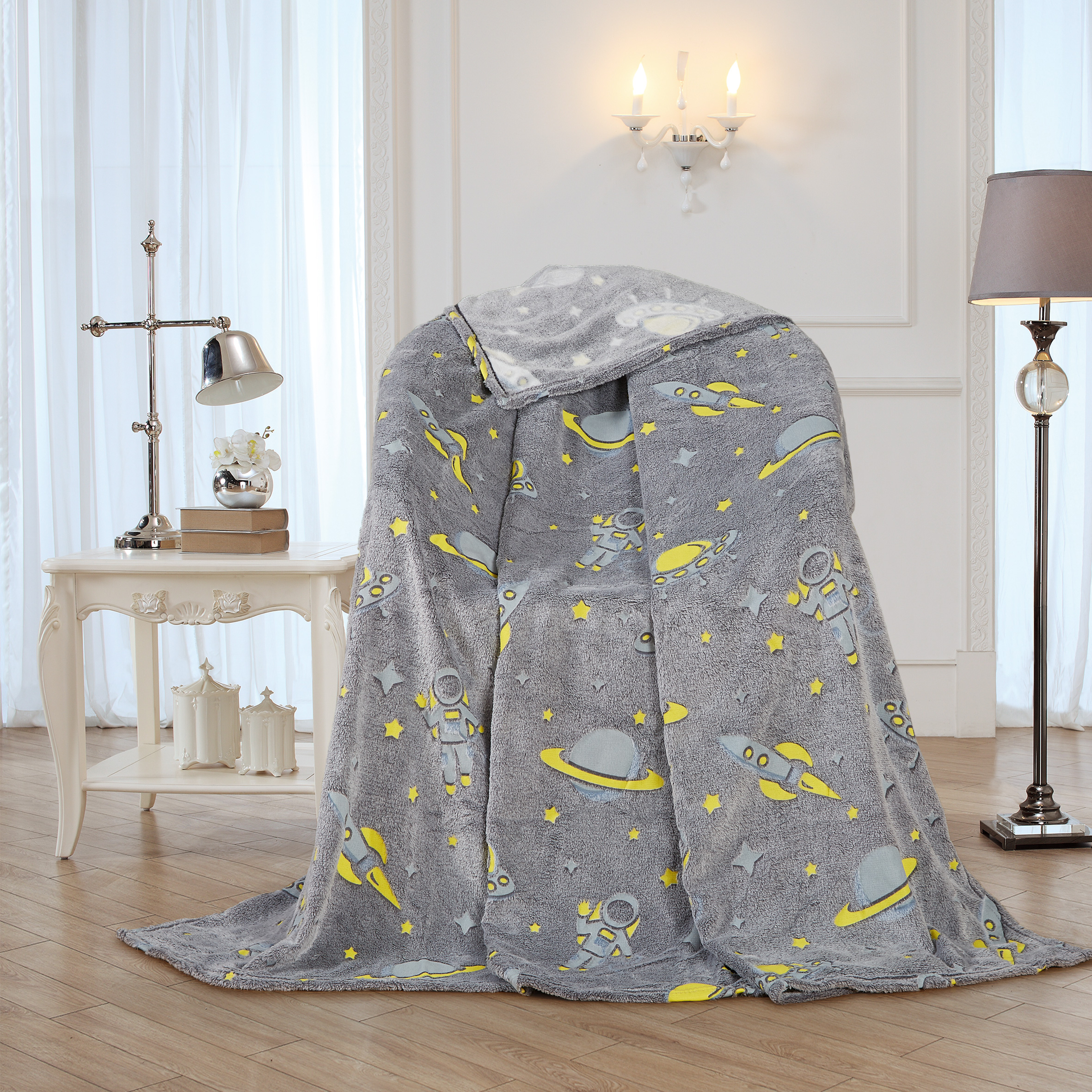 Плед Павлинка Космос 150 x 200 см велсофт - фото 4