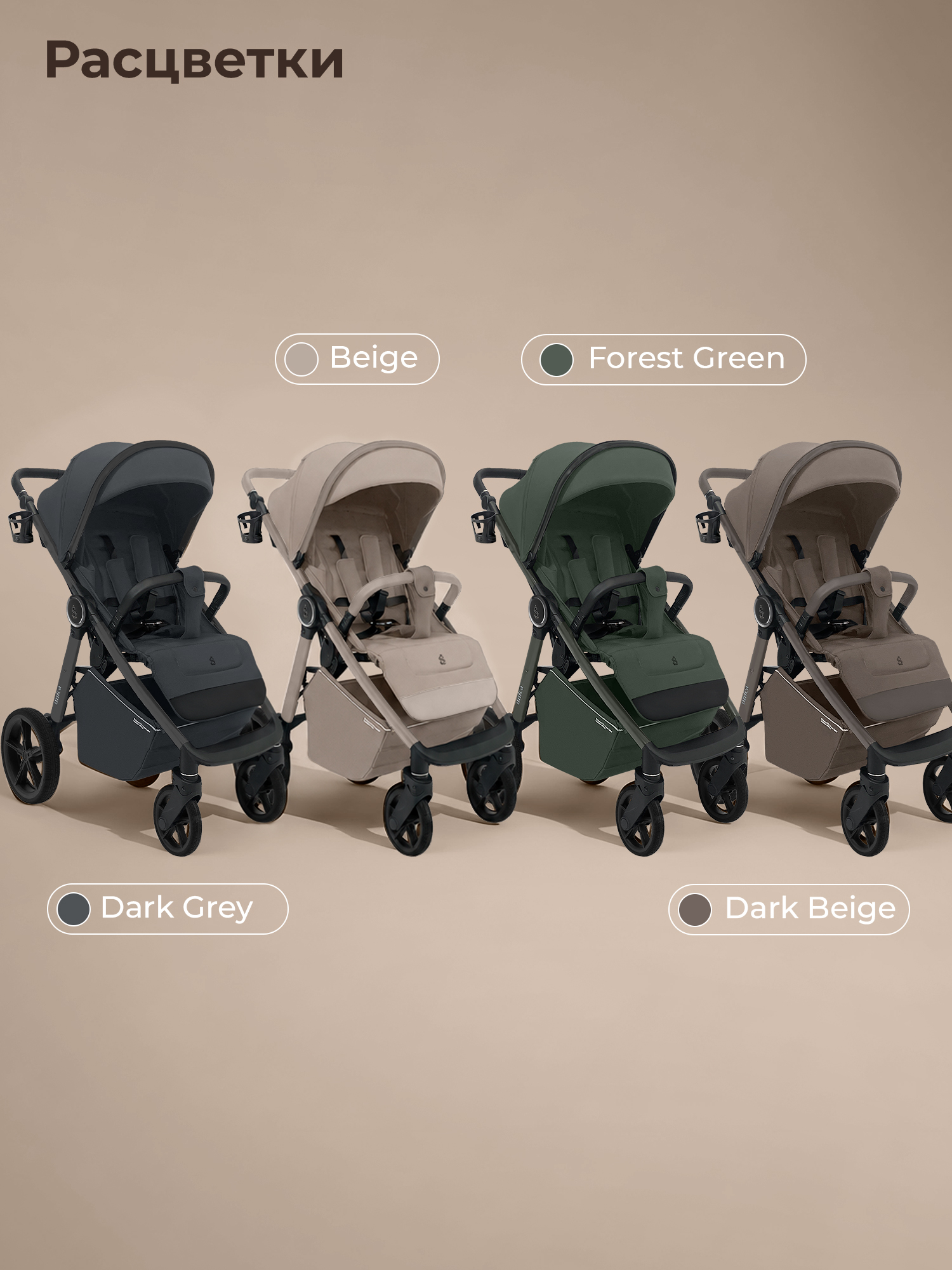 Коляска прогулочная Sweet Baby Unica Dark Beige бежевый - фото 12