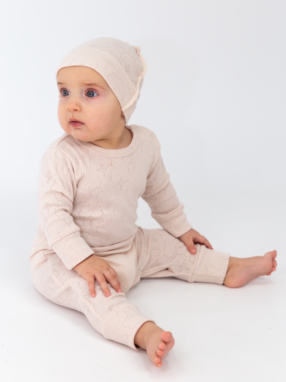 Комбинезон Baby boom К296/5-Р ажурная рибана шампань узор хлопок - фото 1