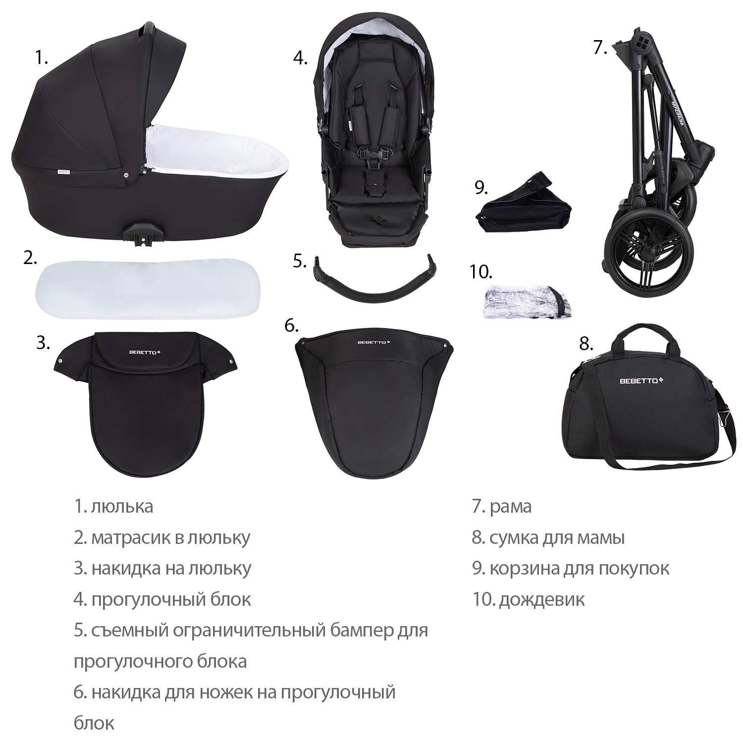 Коляска 2в1 Bebetto Magnum Light - фото 11