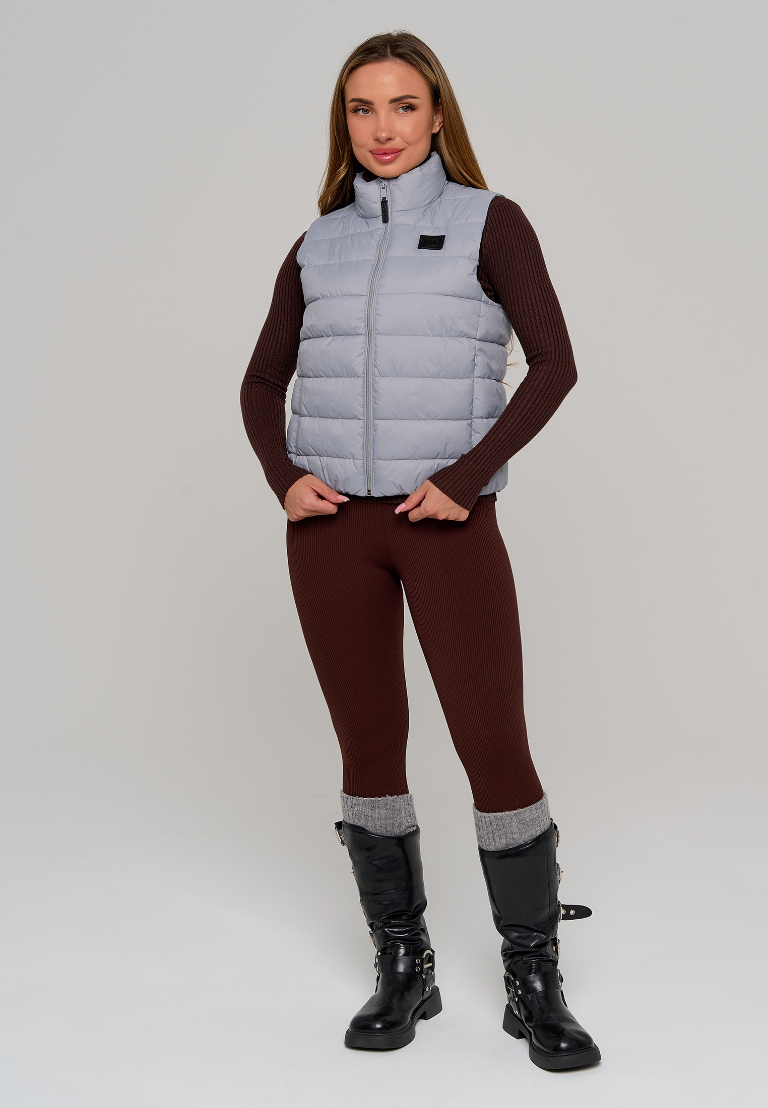 Жилет Stylish AMADEO AV-8508-светло-серый - фото 6