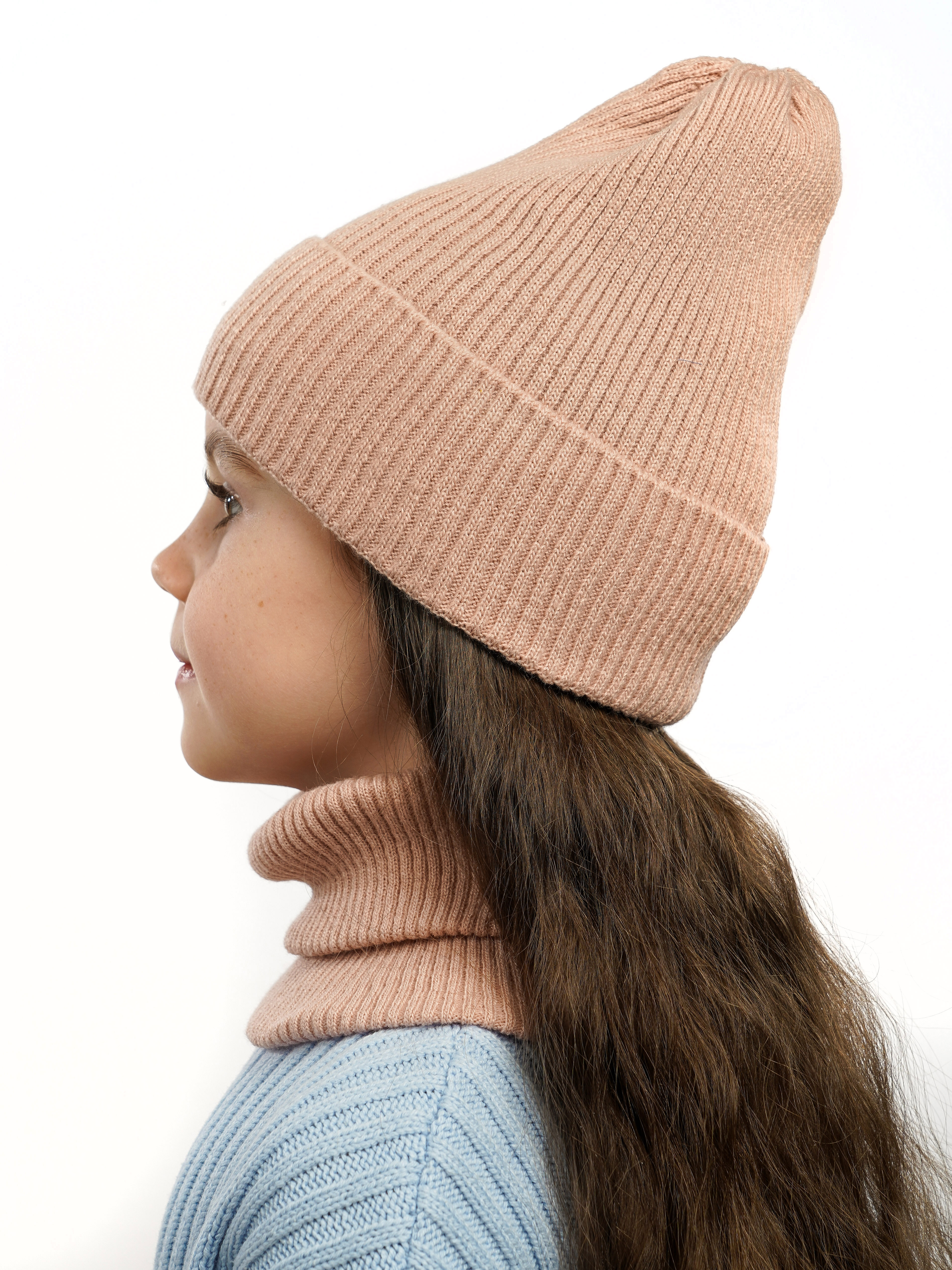 Шапка и снуд ПриКиндер U-Sp234140 Цвет: Пудра - фото 8