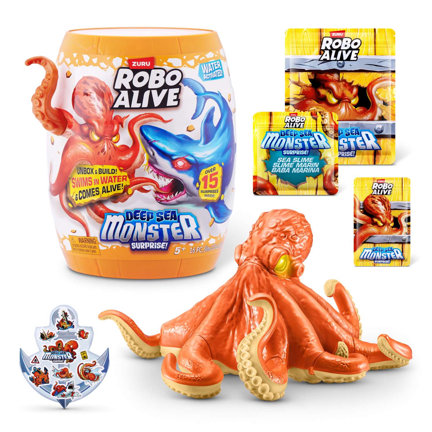 Набор игровой Zuru ROBO ALIVE Глубоководный монстр Осьминог Серия 1 71155B 71155B - фото 6