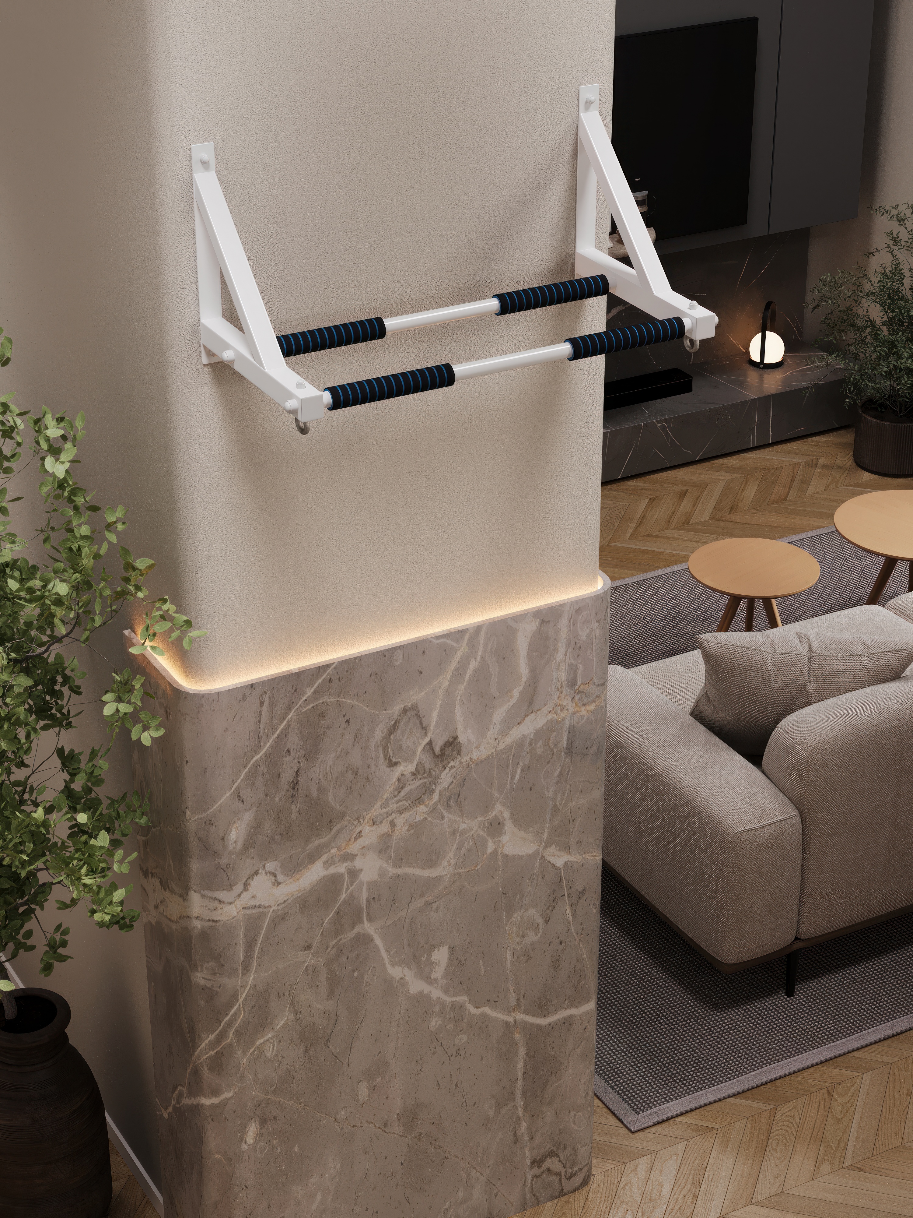 Турник настенный BORABO 2 хвата Классик Comfort с неопреновыми ручками - фото 14