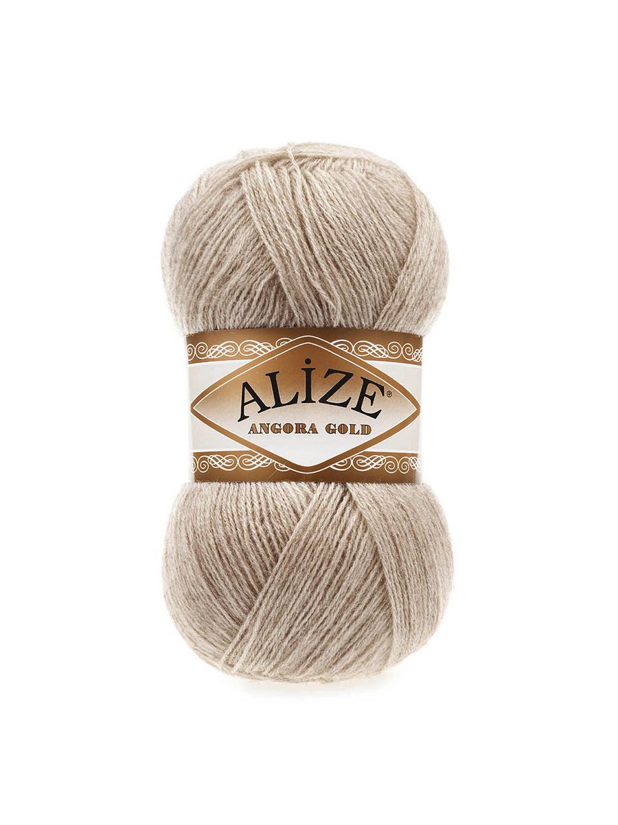 Пряжа Alize мягкая теплая для шарфов кардиганов Angora Gold 100 гр 550 м 5 мотков 152 бежевый меланж - фото 6