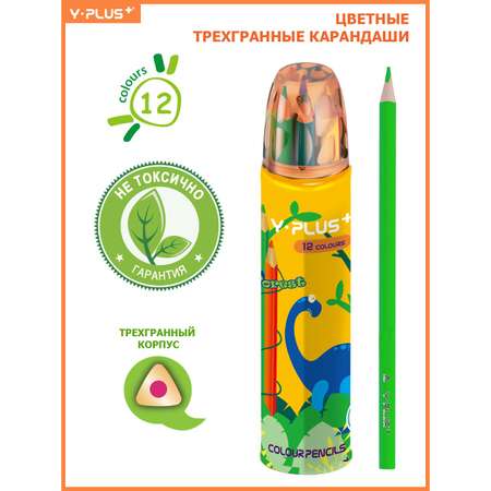 Карандаши цветные Y-plus 12 шт.