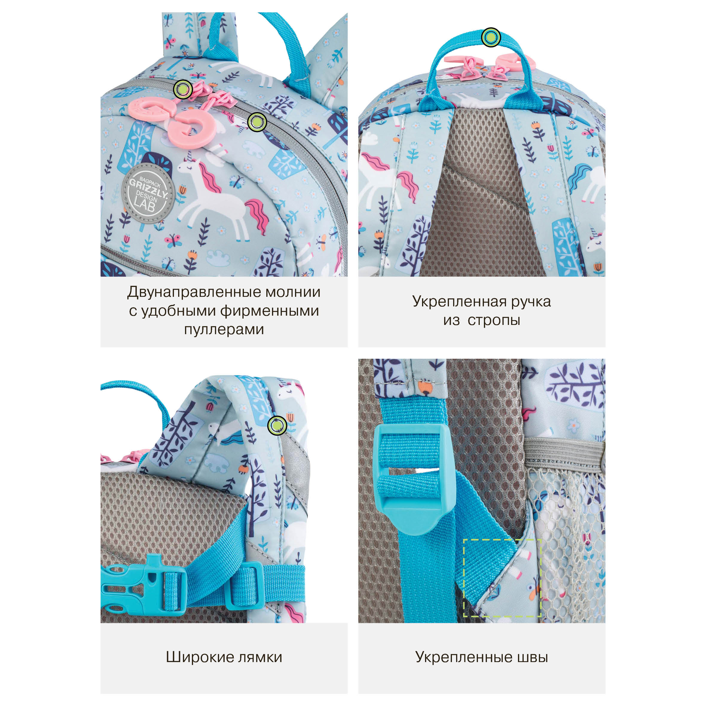 Рюкзак дошкольный Grizzly Лошадки - фото 13