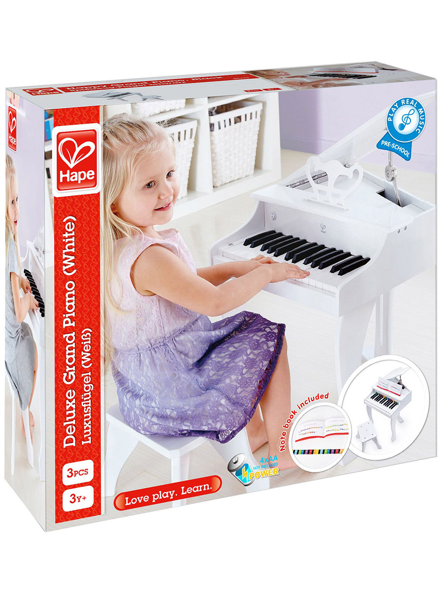 Игрушка музыкальная Hape Рояль пианино Делюкс белый пианино - фото 13