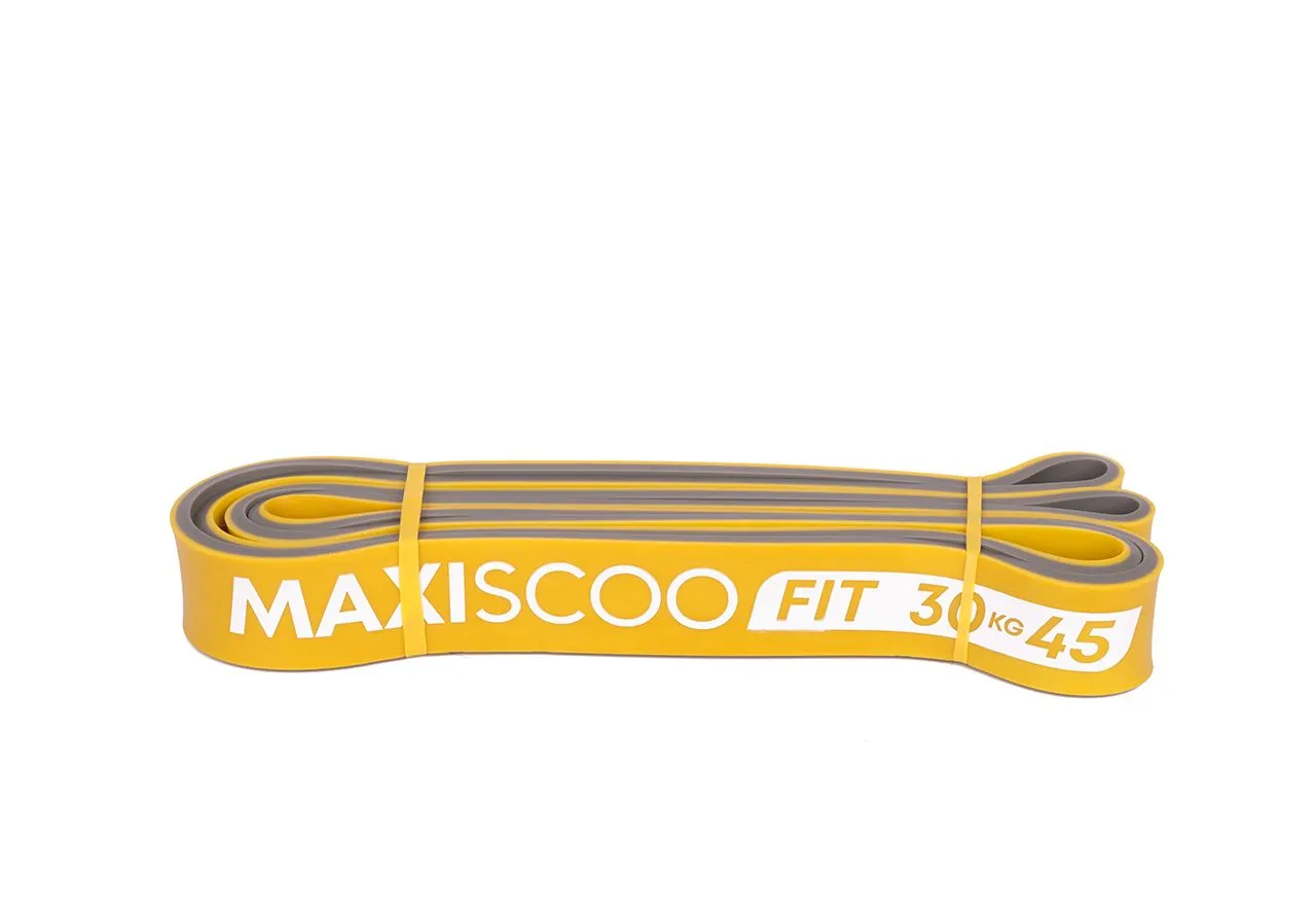 Эспандер ленточный MAXISCOO FIT 30–45 кг, серо-желтый - фото 2