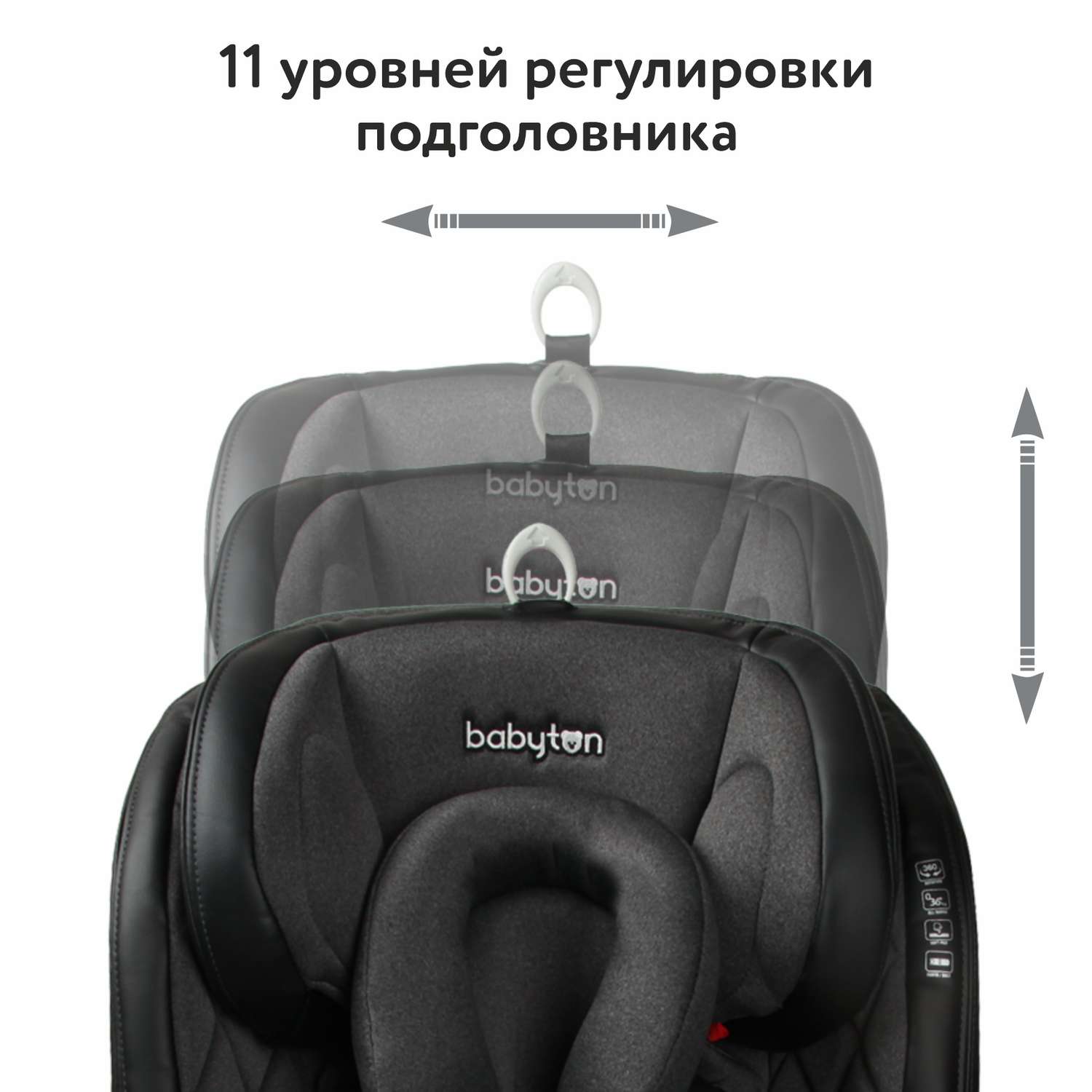 Автокресло Babyton Multi-Stage Black Isofix 0+/1/2/3 (0-36 кг) - фото 6