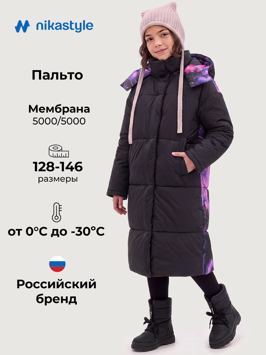 Пальто NIKASTYLE 6з9225 черный/фуксия - фото 2