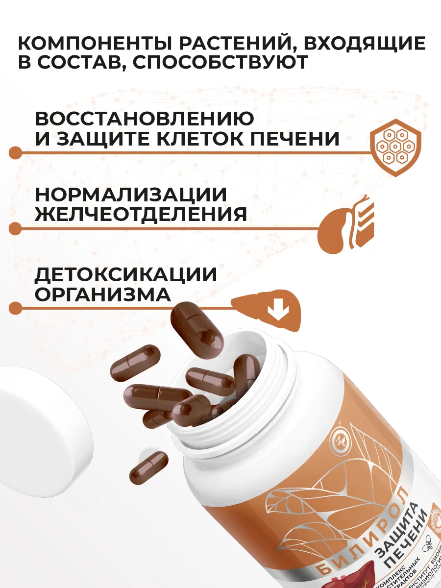 Биологически активная добавка к пище НЕОЛАЙФ «БИЛИРОЛ», 60 капсул по 500 мг - фото 2