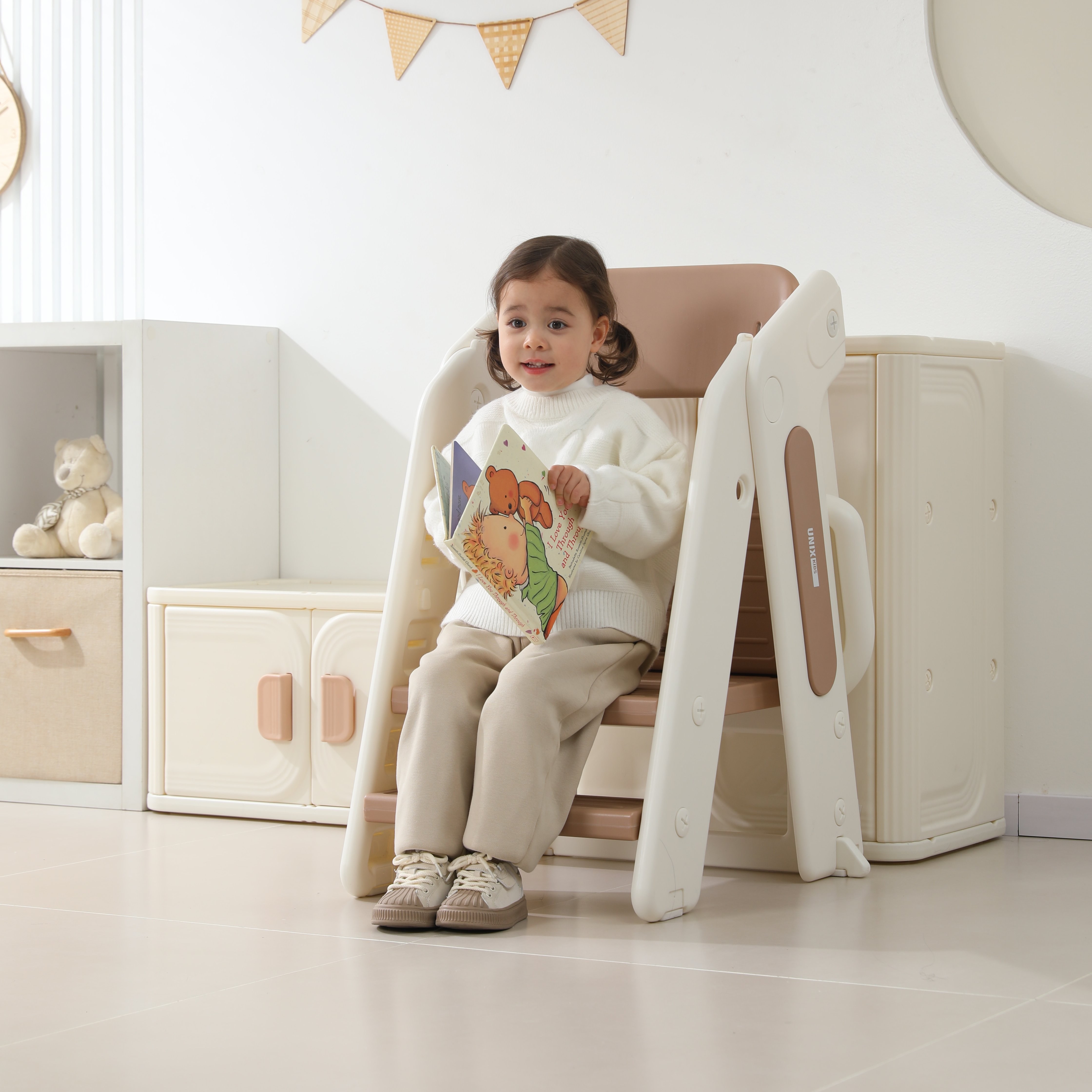 Стульчик для кормления UNIX Kids 3 steps Cocoa бежевый - фото 15