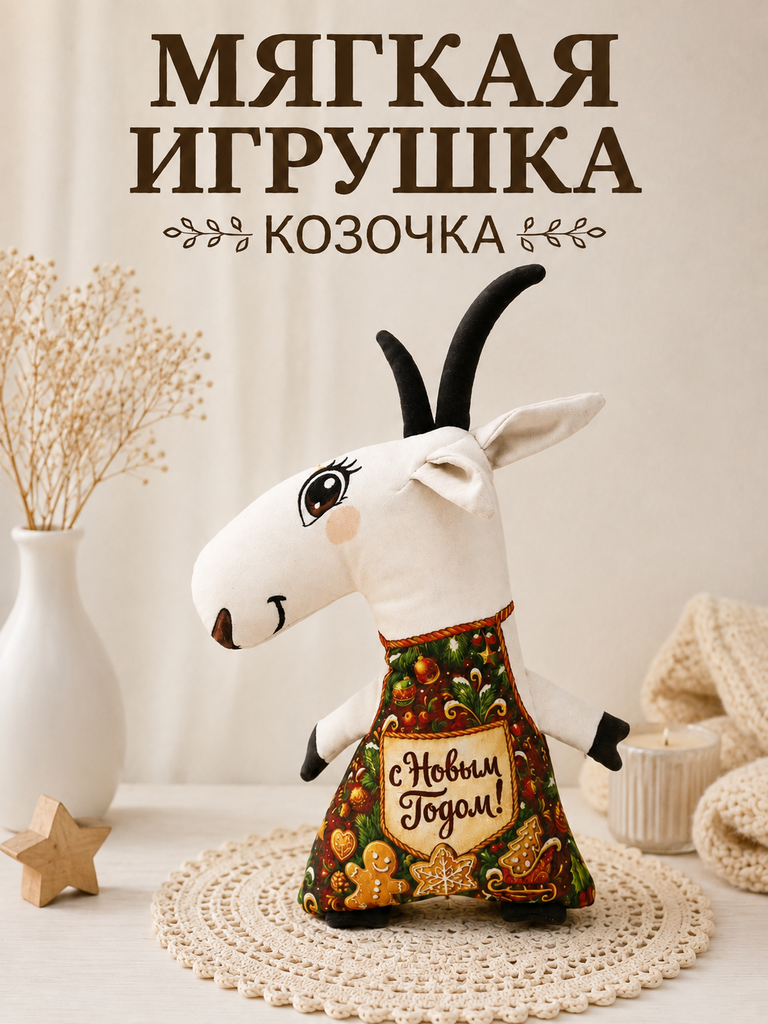Мягкая игрушка Штучки к которым тянутся ручки коза - фото 1