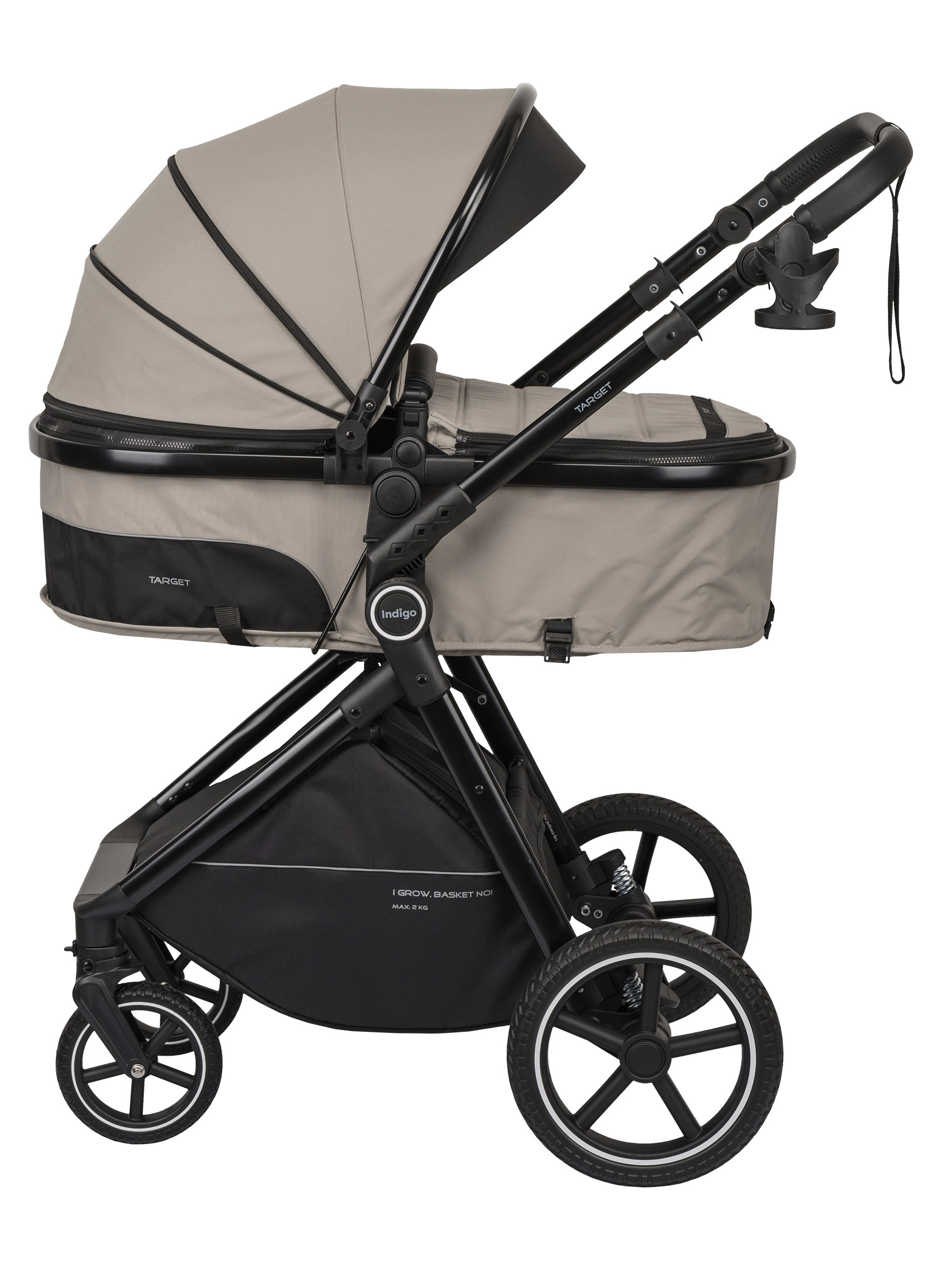 Коляска трансформер Indigo TARGET 3в1 бежевый - фото 20