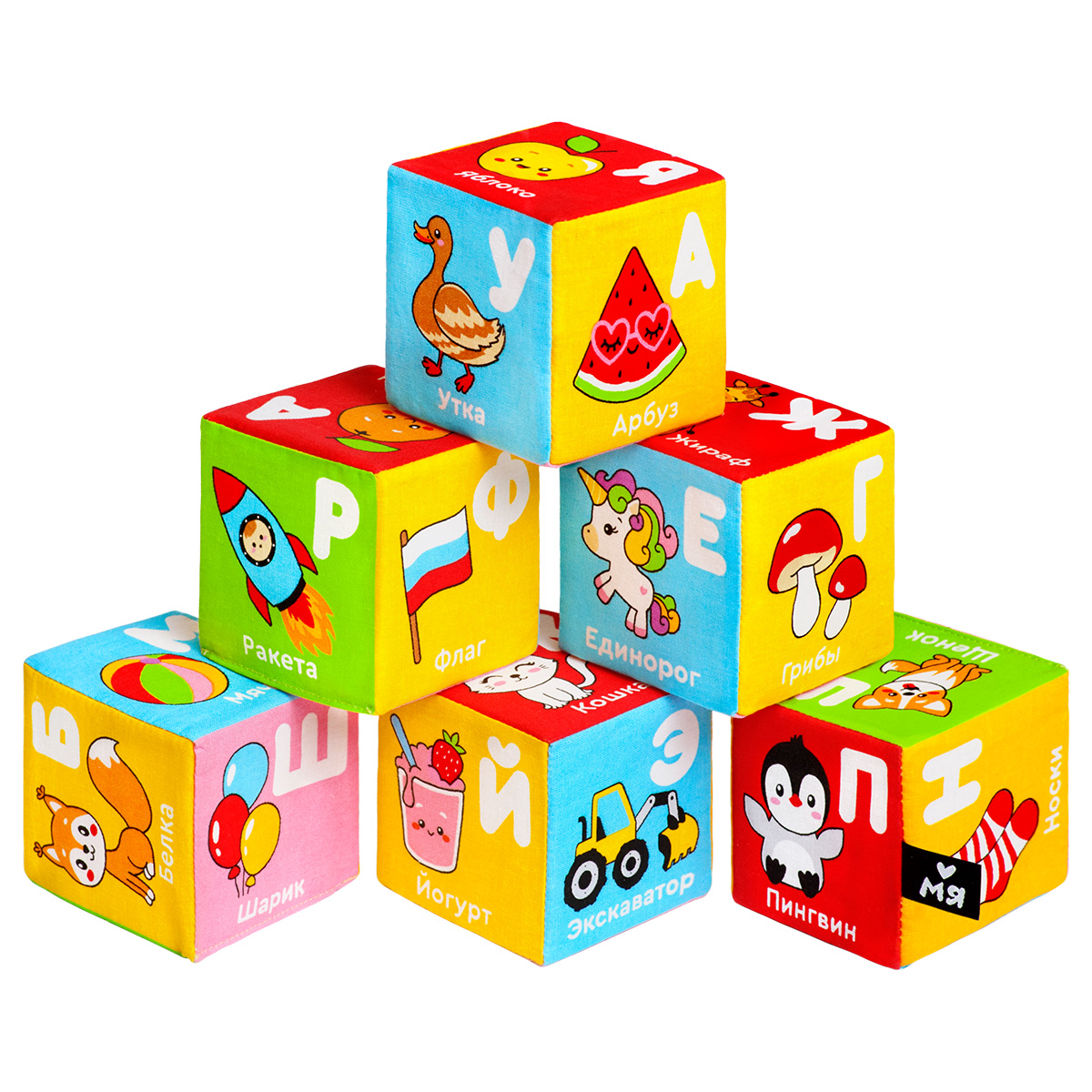 Игрушка Мяшечки кубики Азбука с картинками - фото 2