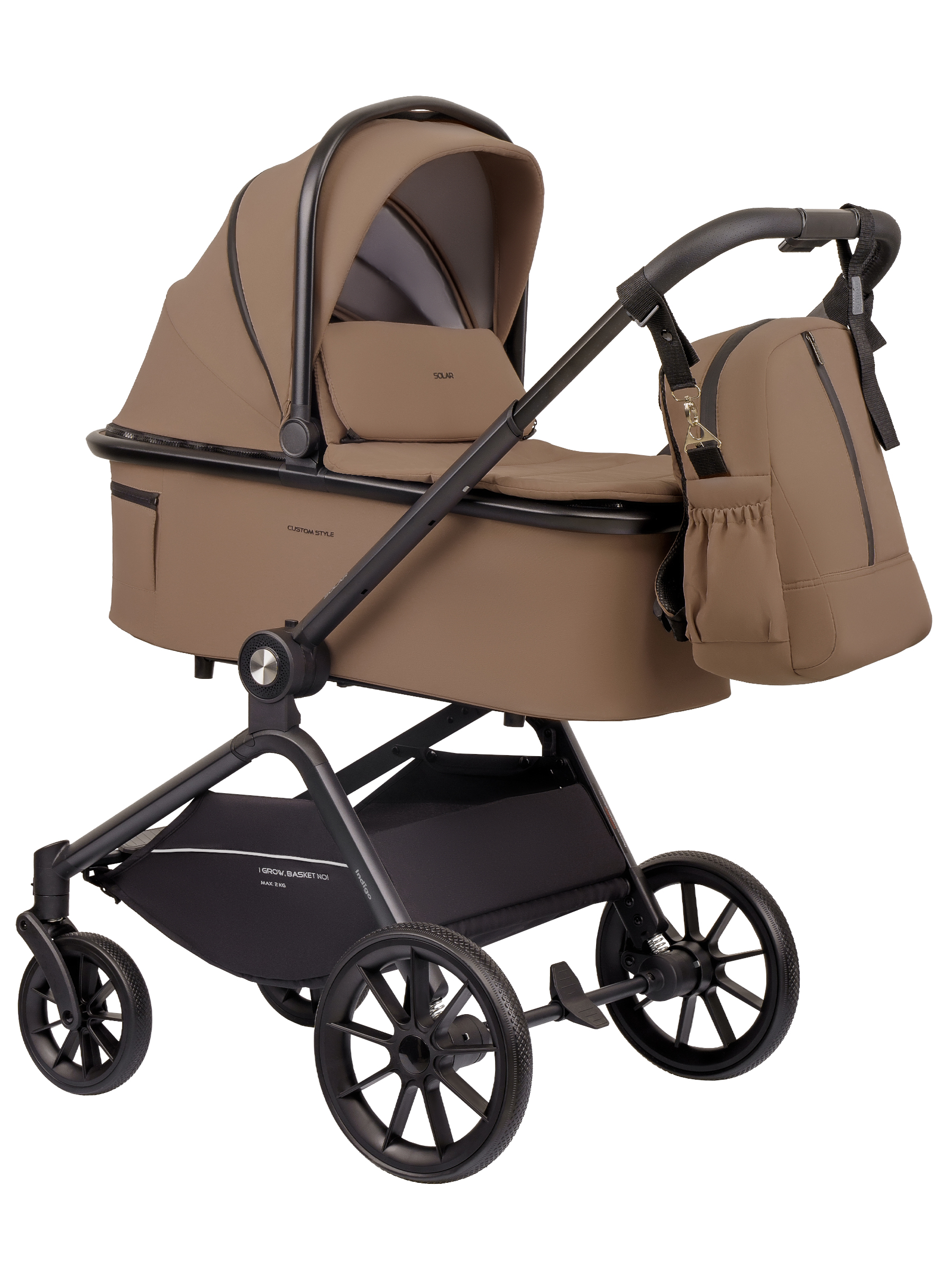 Коляска 2в1 Indigo Solar темно-бежевый - фото 1