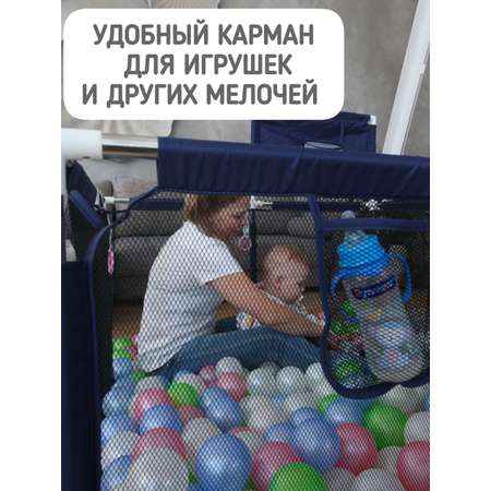 Манеж напольный квадратный Safely and Soft синий