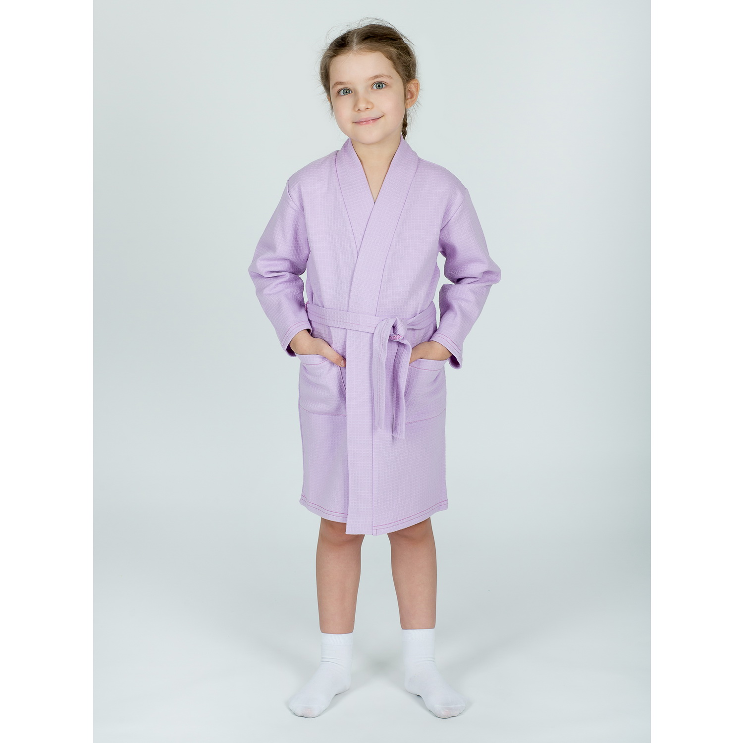 Халат KiMMi co К-1408913 лиловый - фото 7