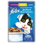 Корм влажный для кошек Felix 85г Аппетитные кусочки двойная вкуснятина с ягненком и курицей в желе пауч