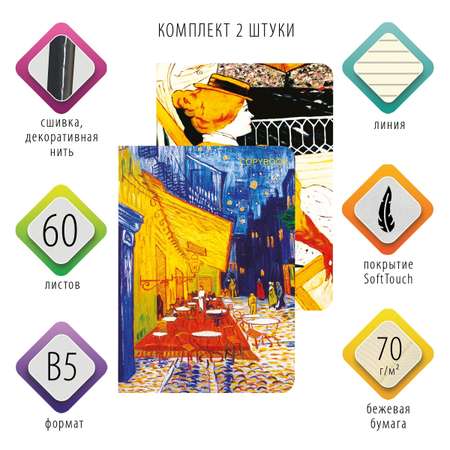 Общая тетрадь Brauberg линейка 60 лист. 2 шт.
