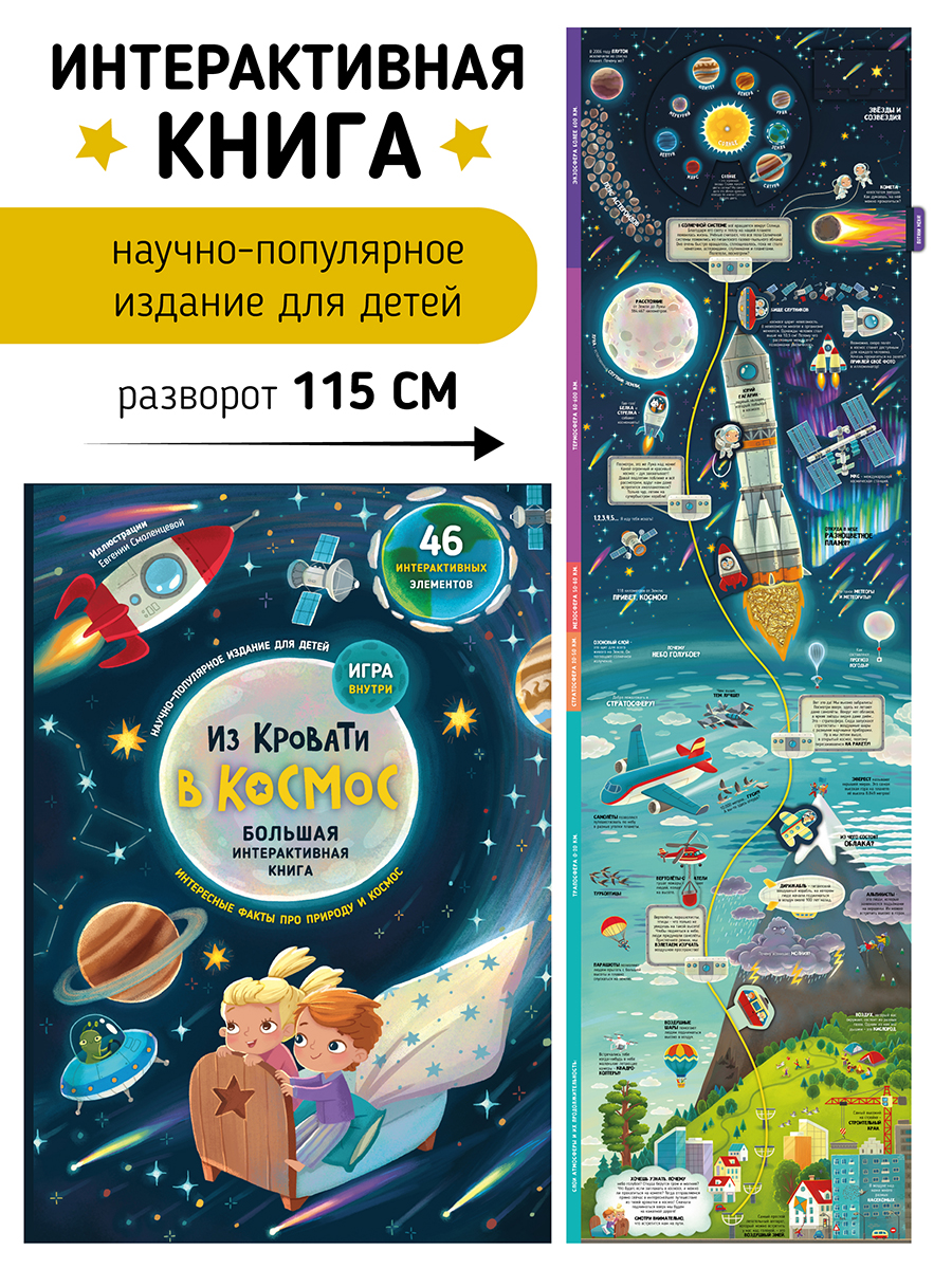 Книга с окошками Раскладушка Счастье внутри Из кровати в космос - фото 1
