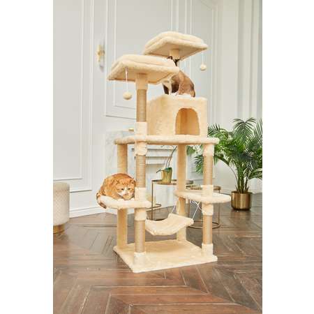 Игровой комплекс для кошек дом Pet БМФ Бежевый