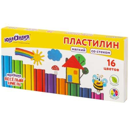 Пластилин Юнландия восковой 16 цв.