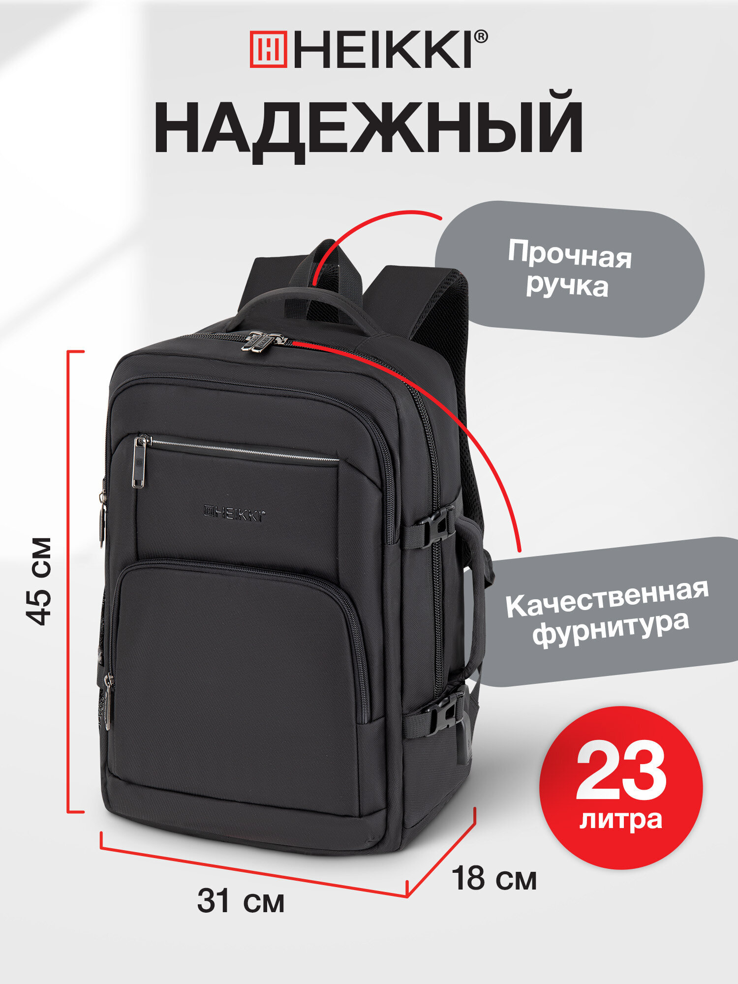 Рюкзак сумка HEIKKI мини чемодан дорожный ручная кладь для путешествий - фото 5