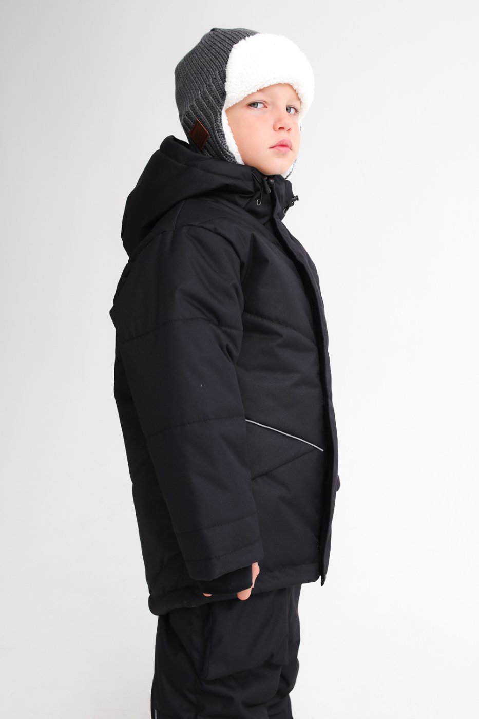 Куртка MINIDINO MDW1-JW016/0Куртка спортивная зимняя Асимметрия черный - фото 4