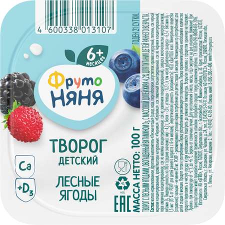 Творог ФрутоНяня лесные ягоды 4.2% 100г