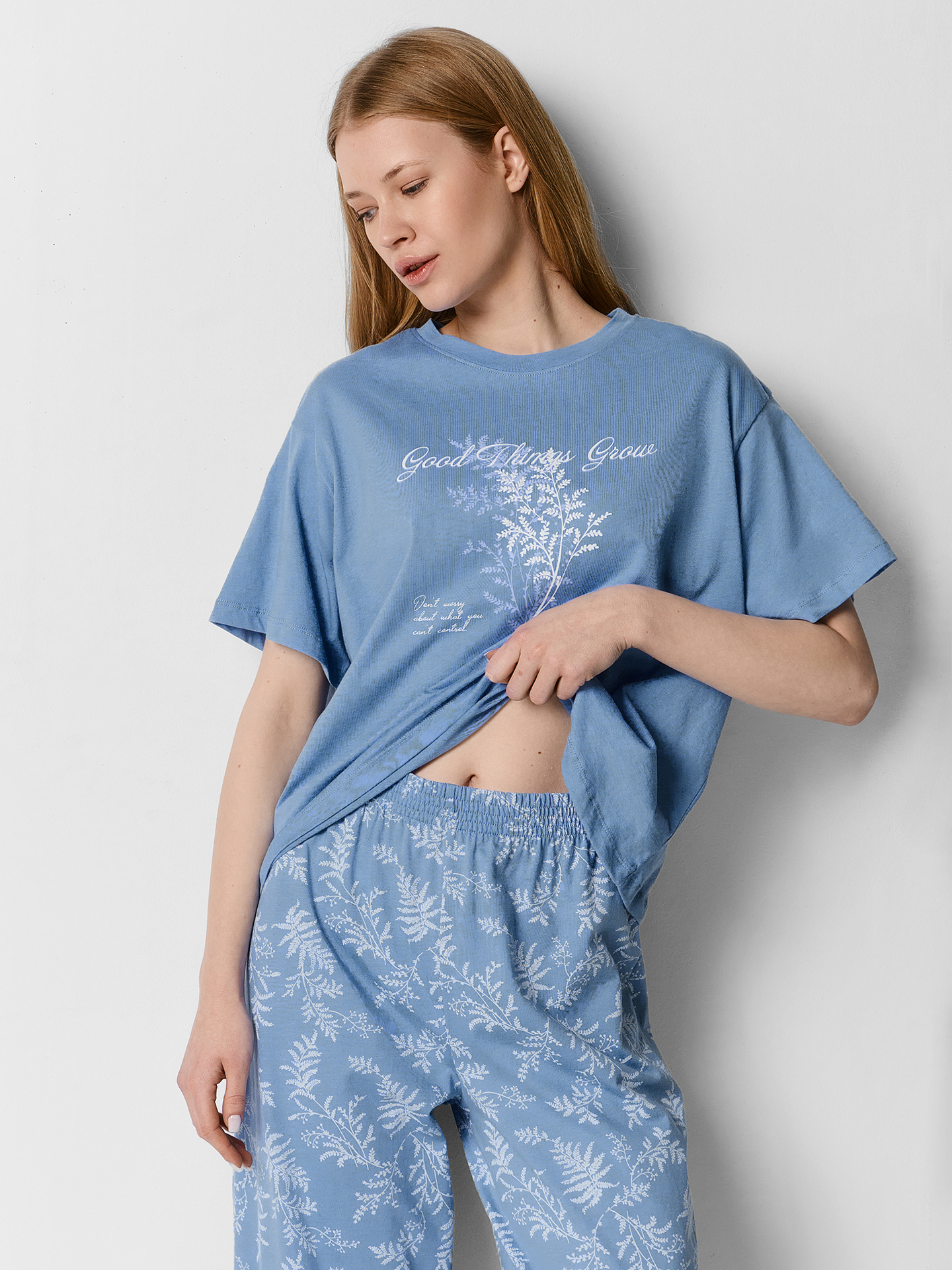 Пижама Mark Formelle (Марк Формэль) 592600/св.синий +веточки на св.синем - фото 5