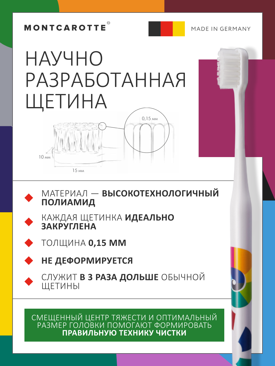 Зубная щетка классическая Montcarotte от 12 лет 1 шт. - фото 7