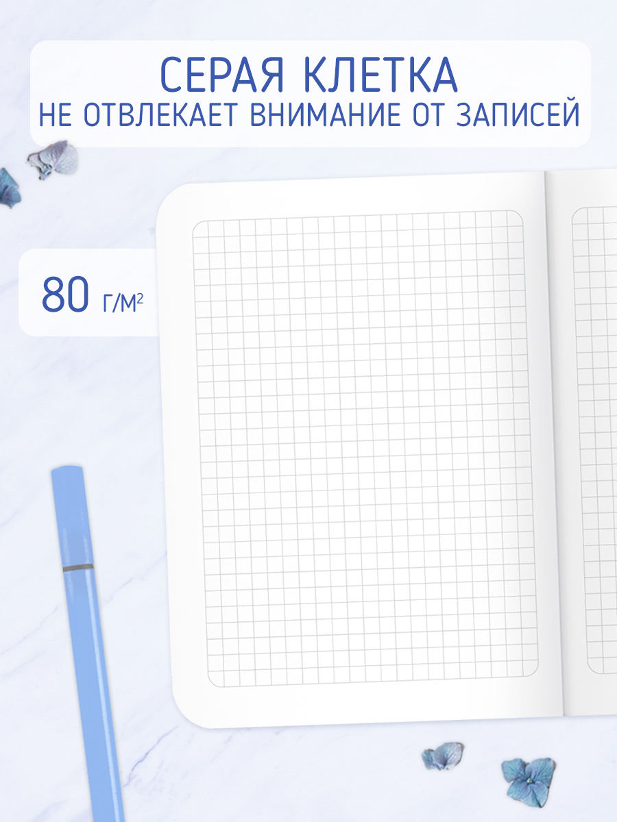 Блокнот Проф-Пресс 4 шт. в клетку А6 Floral аниме 40 лист. - фото 2