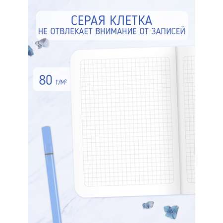 Блокнот Проф-Пресс 4 шт. в клетку А6 Floral аниме 40 лист.