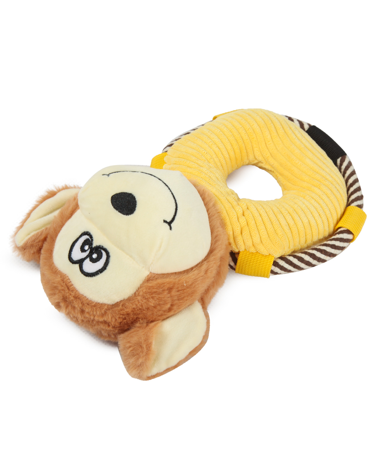 Игрушка для собак Barbaks Обезьянка-кольцо мягкая с пищалкой 27.5*19.5см - фото 6