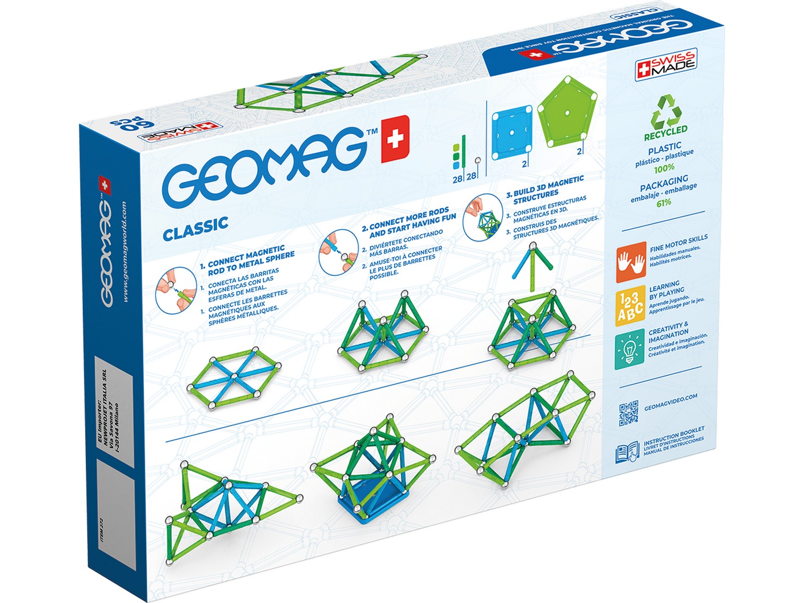 Конструктор Geomag магнитный 60 дет. - фото 11