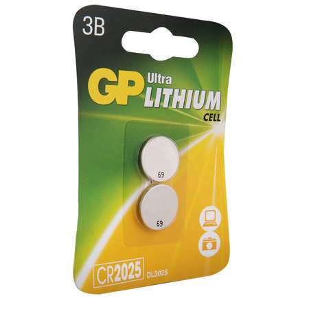 Батарейки GP Lithium CR2025 2шт CR2025E-7CR2